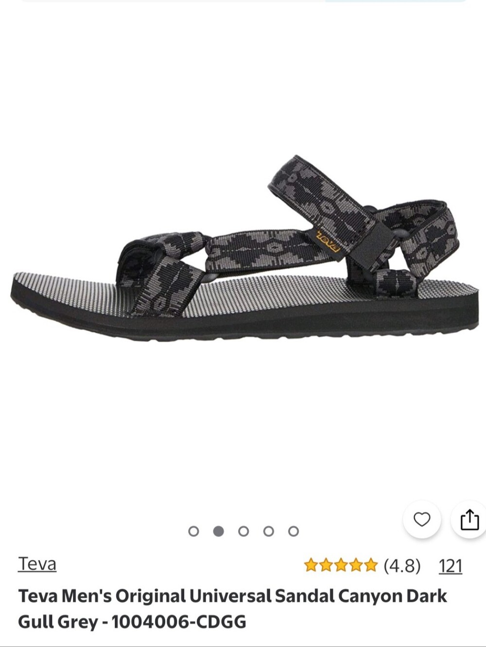 Teva Men's Original Universal Sandal Canyon Dark Gull Grey Size 10